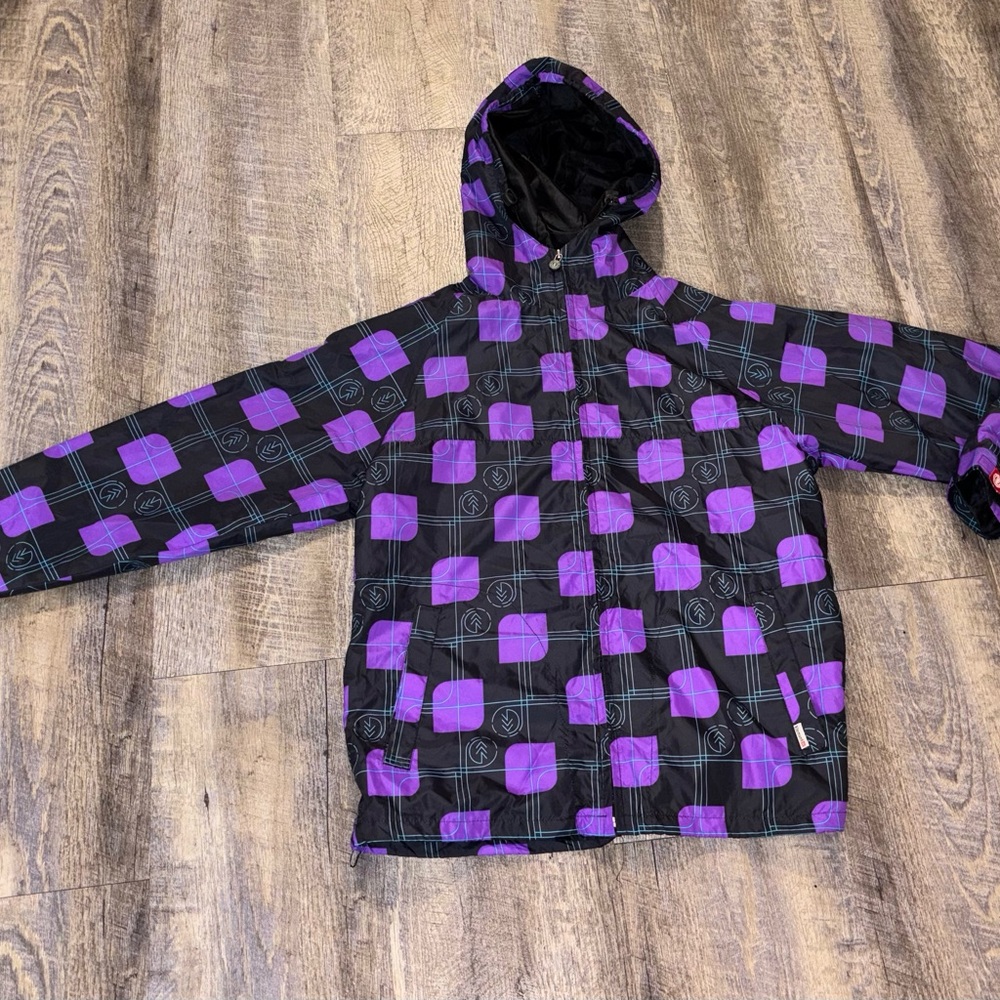 Vintage Element Skateboard Windbreaker Rain Jacket Purple Blue Mens S Re…